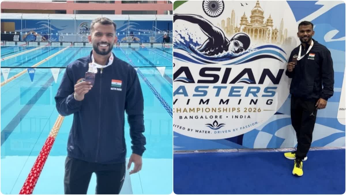 शिप्रा नदी में सीखी तैराकी, बेंगलुरु में एशियाई मास्टर्स स्विमिंग चैंपियनशिप में अर्जुन सोलंकी ने जीता ब्रॉन्ज मेडल