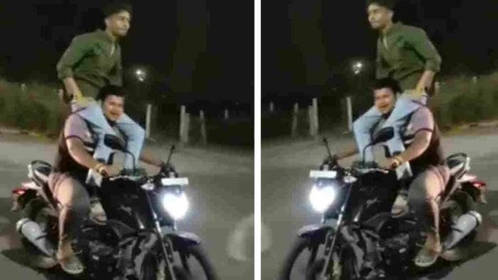 सोशल मीडिया रील के लिए सड़क पर स्टंट करना पड़ा भारी, पुलिस ने युवकों से मंगवाई माफी