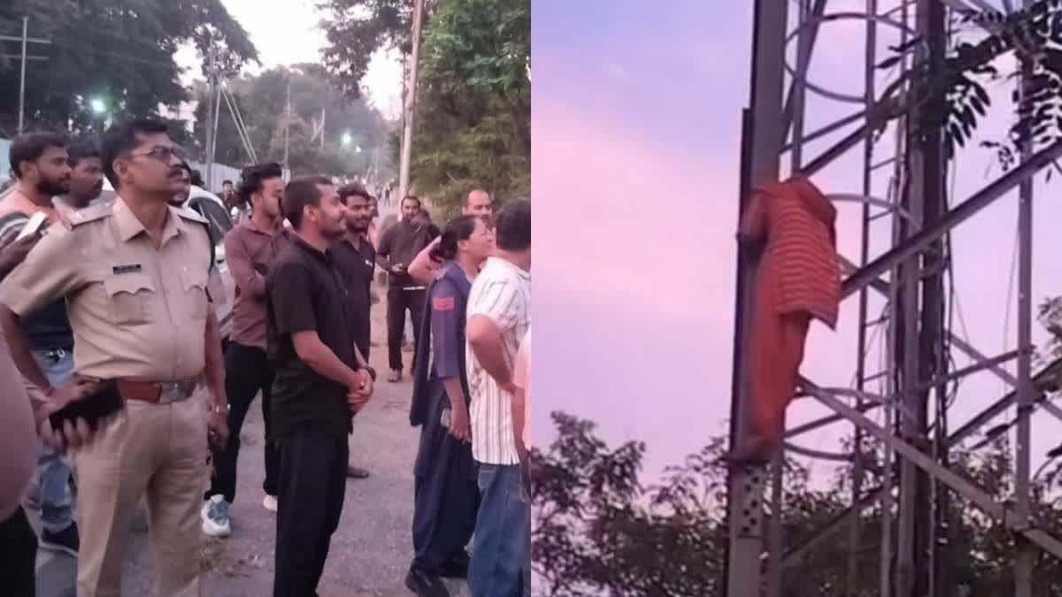 बैढ़न की युवती का शिवकुंज कॉलोनी में हाई वोल्टेज ड्रामा, प्रधान आरक्षक की समझाइश से उतरी नीचे