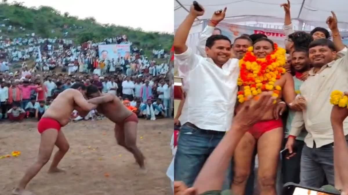 अजयगढ़ में कुश्ती दंगल के दौरान हुआ रोमांचक मुकाबला, बुजुर्ग पहलवान का दांव देख दंग रह गए लोग