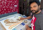 गांधी जयंती पर बैंककर्मी रवि अकोदिया ने अनाज के दानों से बनाई महात्मा गांधी की पोर्ट्रेट पेंटिंग
