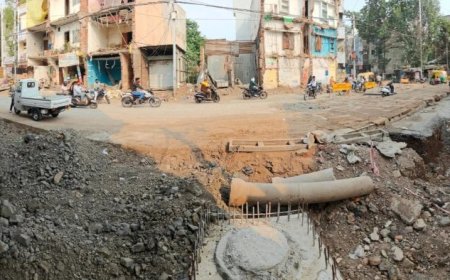 इंदौर में मास्टर प्लान की सड़कों का काम ठप, जिंसी रोड पर महापौर की मियाद भी फेल