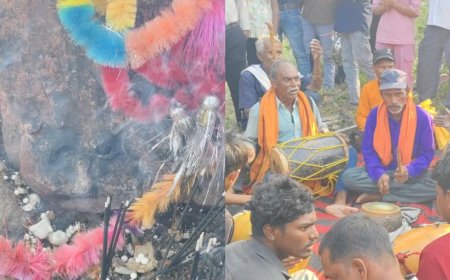 सीधी के भवरसेन पहाड़ पर पत्थर में मिली माता की आकृति, नवरात्रि और दशहरे पर उमड़ी श्रद्धालुओं की भारी भीड़