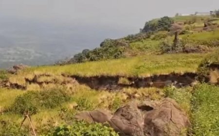 पुष्पराजगढ़ में जमीन धंसने से बड़ा खतरा, मैकल पर्वत पर मची दहशत और ग्रामीणों की बढ़ी चिंता
