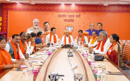 प्रदेश प्रभारी बिप्लब कुमार देब और सह प्रभारी रेखा वर्मा की मौजूदगी में मंथन, सीएम मोहन और शिवराज रहे मौजूद