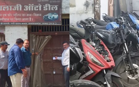 भगवानगंज इलाके में बालाजी ऑटो डील पर छापा, बिना ट्रेड लाइसेंस के हो रही थी वाहनों की खरीद-फरोख्त
