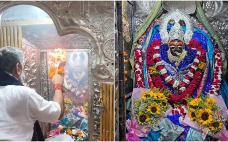 शारदीय नवरात्र के छठे दिन मां शारदा का अलौकिक शृंगार, दर्शन के लिए उमड़ी श्रद्धालुओं की भारी भीड़