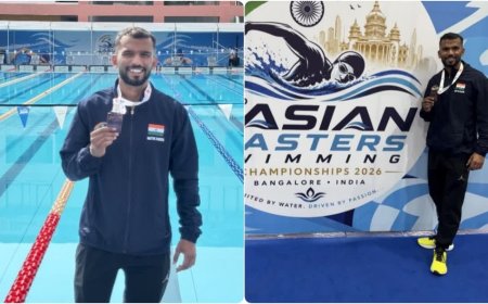 शिप्रा नदी में सीखी तैराकी, बेंगलुरु में एशियाई मास्टर्स स्विमिंग चैंपियनशिप में अर्जुन सोलंकी ने जीता ब्रॉन्ज मेडल