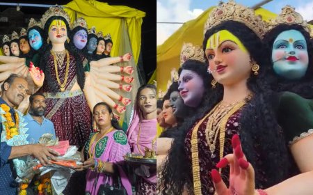 दमोह के मूर्तिकार की कला का जादू, हिंडोरिया में बनी 12 फीट ऊंची मां दुर्गा की विशाल प्रतिमा जयपुर और झांसी पहुंची