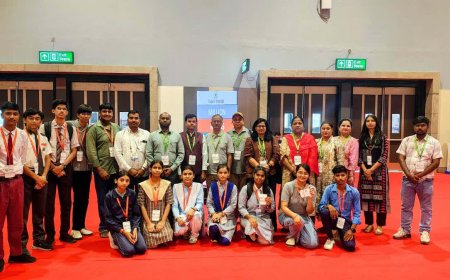 दमोह के दो सरकारी स्कूलों के बच्चों का कमाल, भारत मंडपम की प्रदर्शनी में चमके 'भार सहायक' और 'वाटर टैप कवर' मॉडल