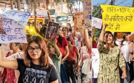 महिलाओं और युवतियों ने कमला पार्क से गैमन मॉल तक निकाला पैदल मार्च, कहा—बेटियों पर नहीं, बेटों की सोच सुधारने की जरूरत