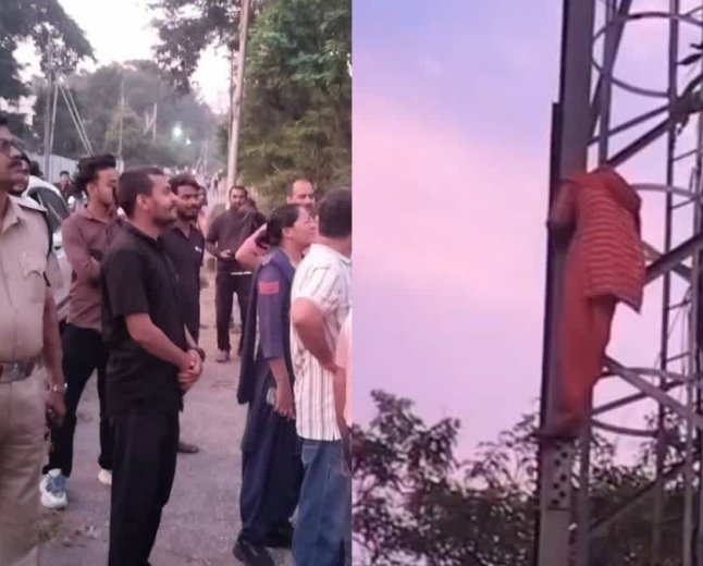 बैढ़न की युवती का शिवकुंज कॉलोनी में हाई वोल्टेज ड्रामा, प्रधान आरक्षक की समझाइश से उतरी नीचे